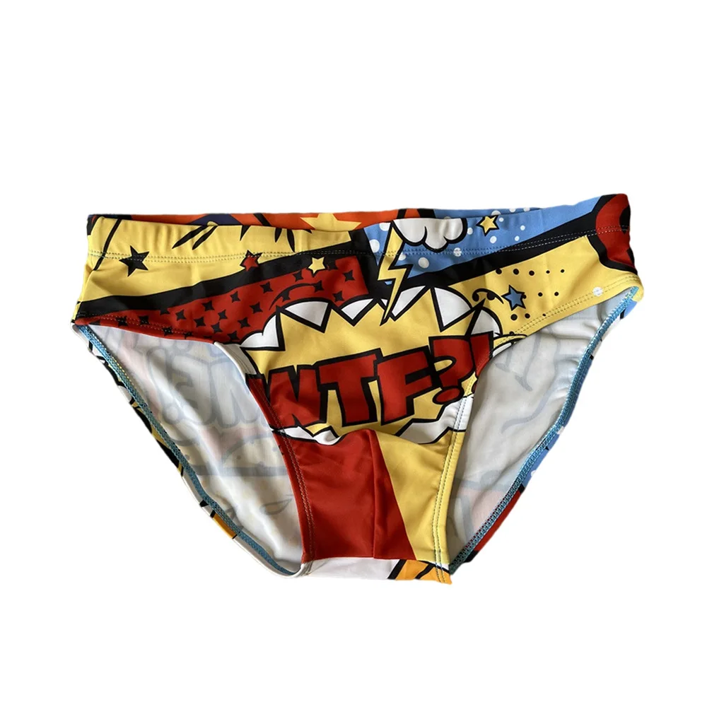 

Men's trunks cartoon trend triangle swimming trunks quick-drying hot spring sports youth beach professional swimsuit 10001
