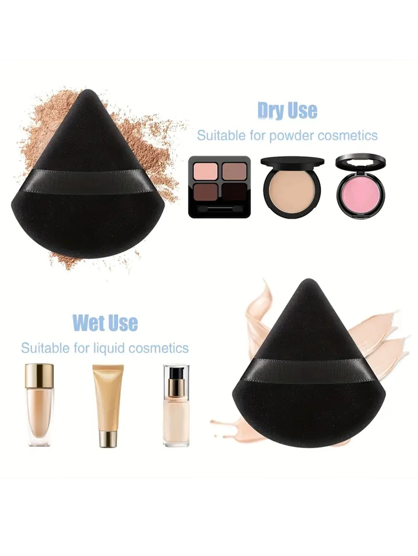 50 pçs super acessível triangular pó puff maquiagem esponja em pó conjunto multi-cor configuração pó puff esponja ferramentas de maquiagem