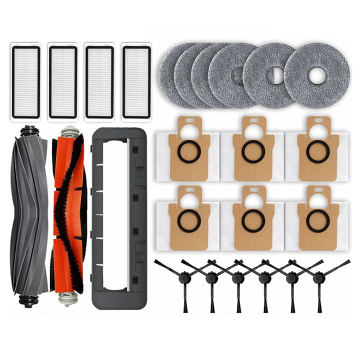 25PCS for Dreame L20 Ultra X20 Pro Robot Vacuum Accessories Rubber Main Side Brushes Mop Cloths Filters Dust Bag Parts