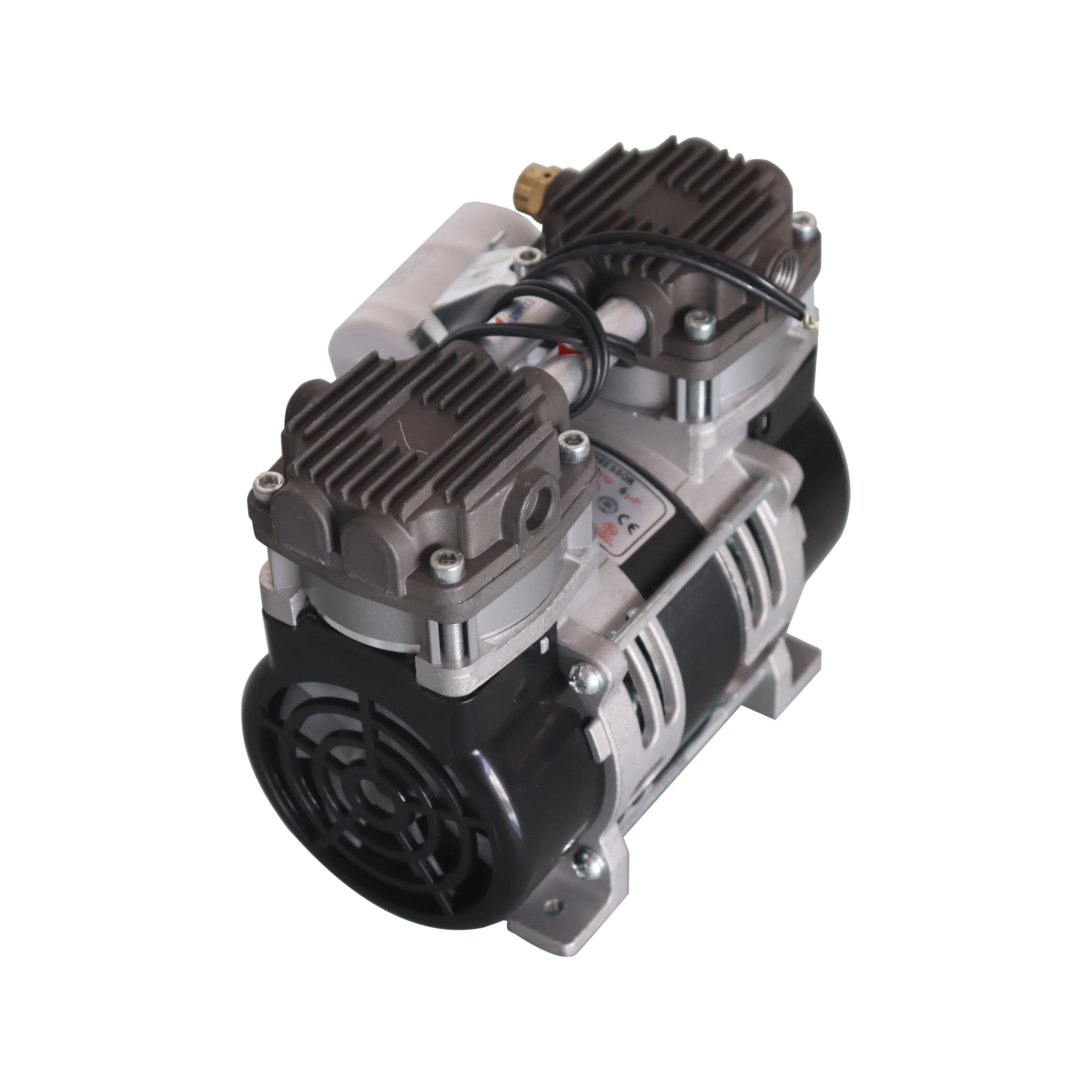 ضاغط خالي من الزيت 230 وات 380 وات 680 وات مضخة مكبس مزدوجة منخفضة الضوضاء ضاغط هواء صغير