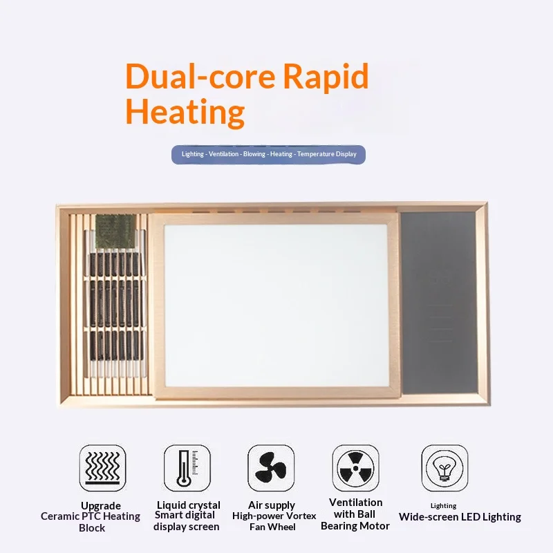 Modern ABS Multifunction Integrated LED Ceiling Light Heater Warm Air Exhaust Fan Bathroom Home Decor Novelty New Energy Saving