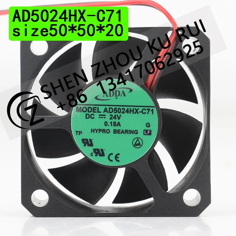 Original and genuine ADDA AD5024HX-C71 5020 24V 0.18A 4CM silent variable frequency device with 2-wire fan for heat dissipation