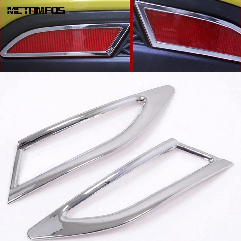 Car Accessories For Ford Focus 2012 2013 2014 2015 Chrome Rear Fog Light Lamp Cover Trim Foglight Bumper Trim Reflector Sticker