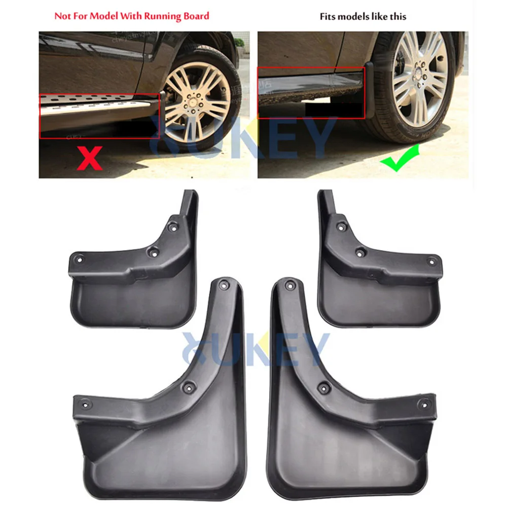 Set Car Mud Flaps For Benz GLK Class X204 2009-2015 W/O Running Board Mudflaps Splash Guards Mud Flap Mudguards 2010 2011 2012