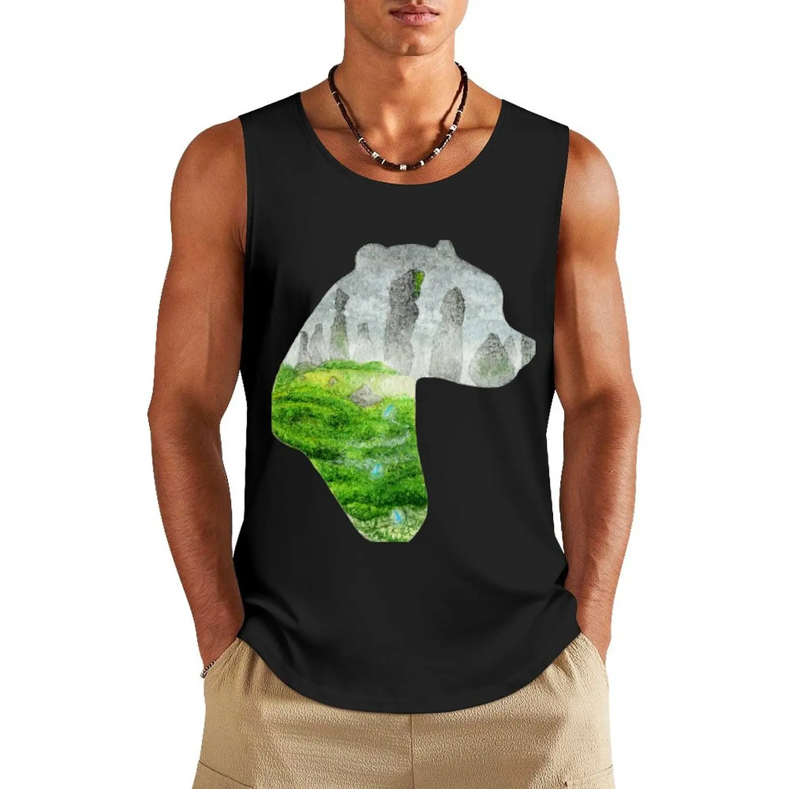 Акварельный силуэт Brave Bear Elinor Tank Top баскетбольный жилет жилеты для мужчин