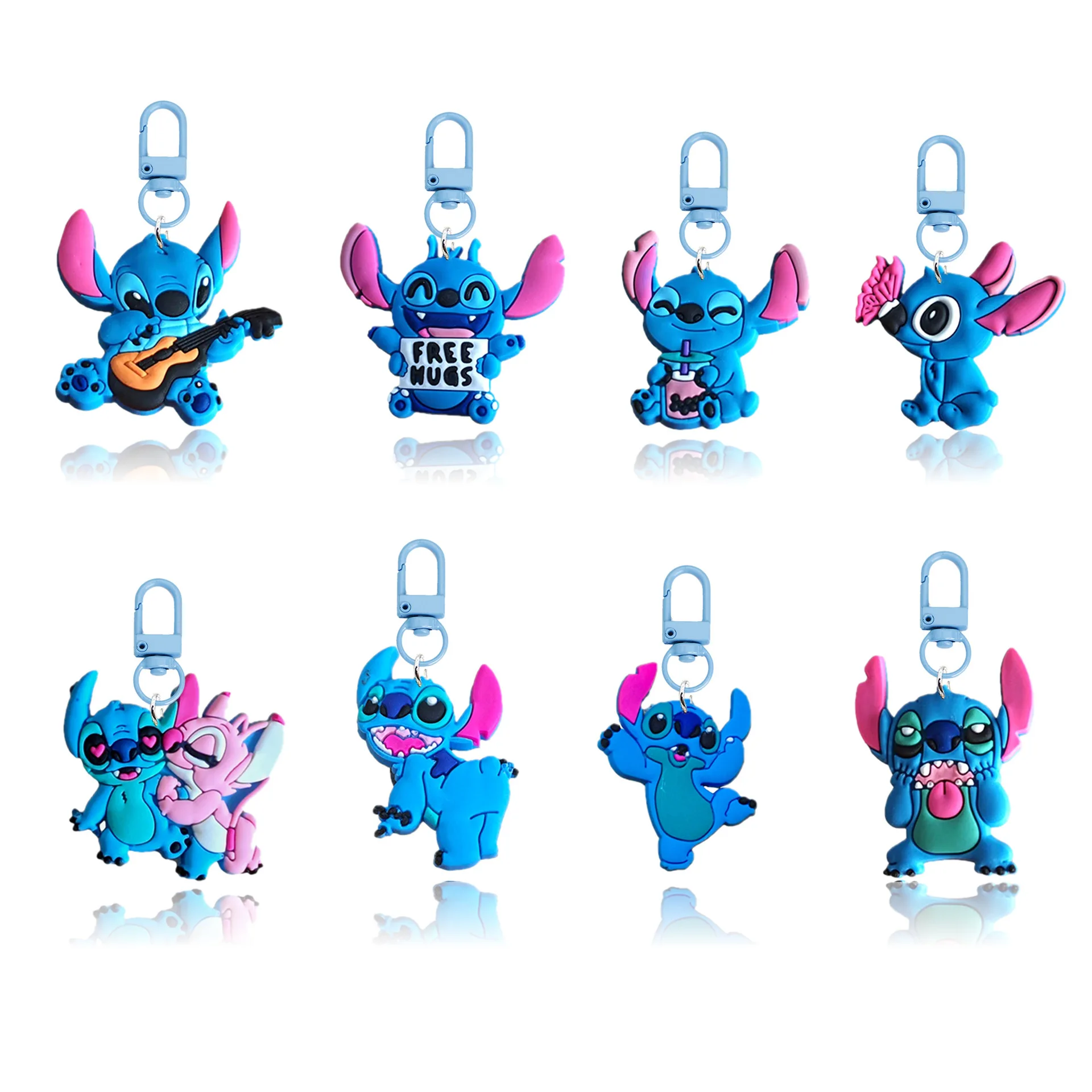 8pcs Disney Stitch Shoe Buckle Cartoon Action Anime Figures Stitch Tigger Mickey Mouse Winnie The Pooh PVC Cute Crocs Ornaments