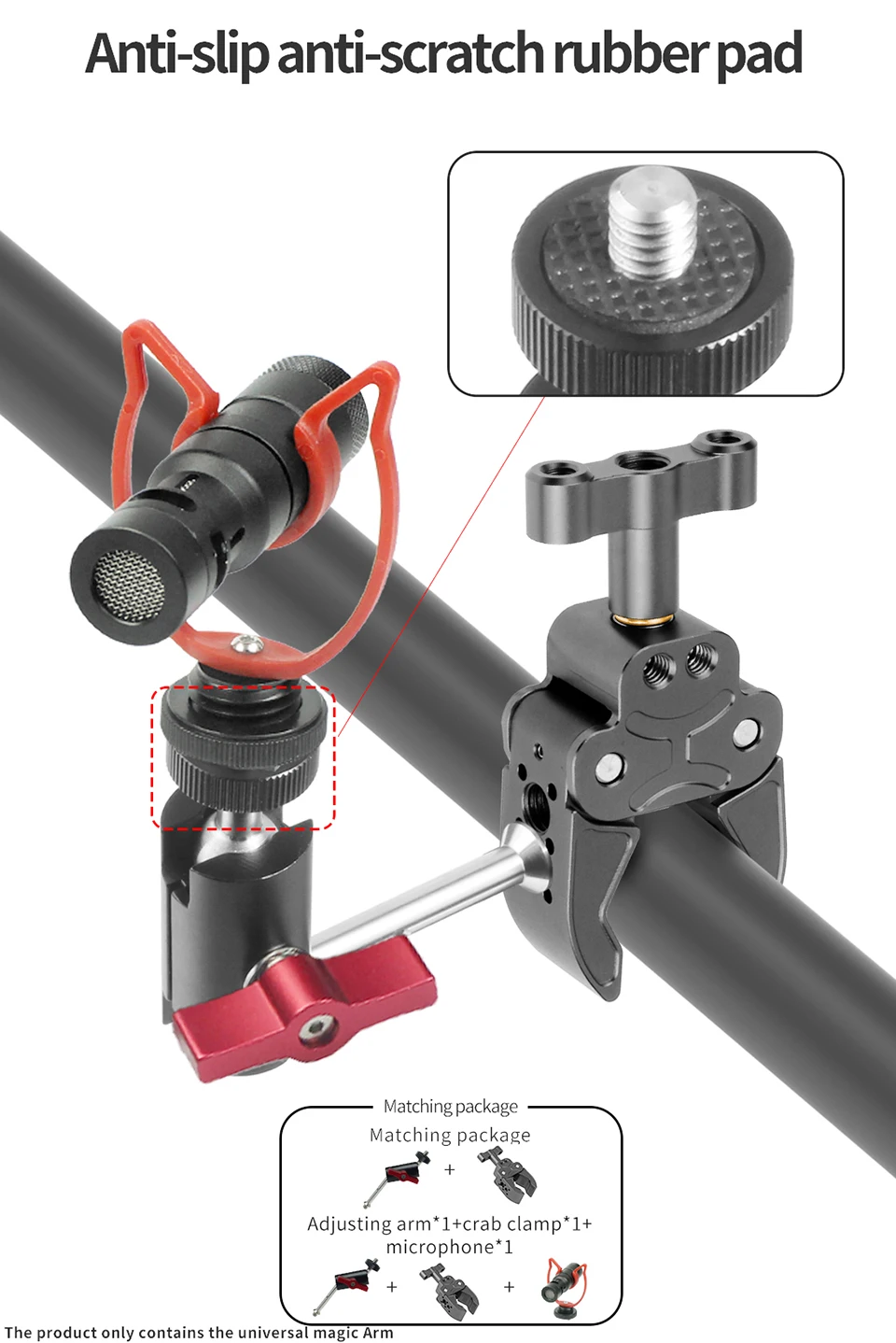 360-Stativ-Adapter für Magic Arm, Dual-Kugelkopf, 1/4 Zoll Schraube, Gelenkanschluss für Kamerakäfig, Monitorständer, LED-Lichthalter – Detail 11