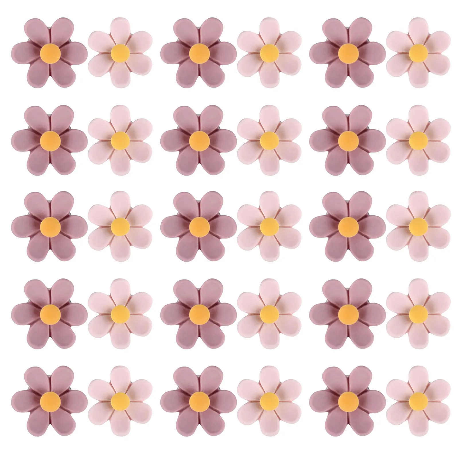 50Pcs Flower Thumb Tacks Realistic 3D Push Pins Decorative Flat Head Nails for Cork Board Bulletin Wall Photo Poster Home Office