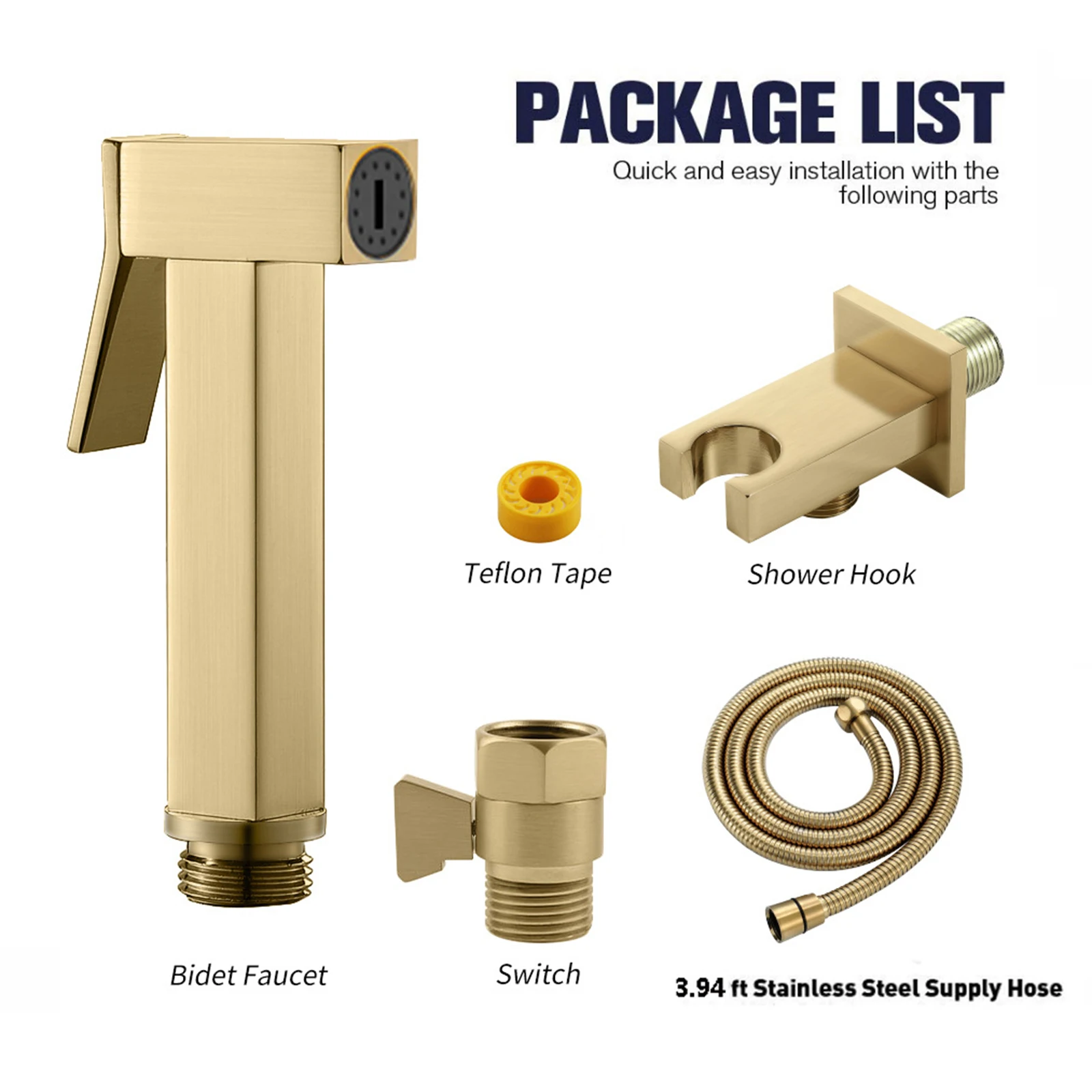 

Pressurization Toilet Bidet Spray Bathroom Bidet Nozzle Set Wall Mounted Handheld Bidet Shower Sprayer Kit Chrome