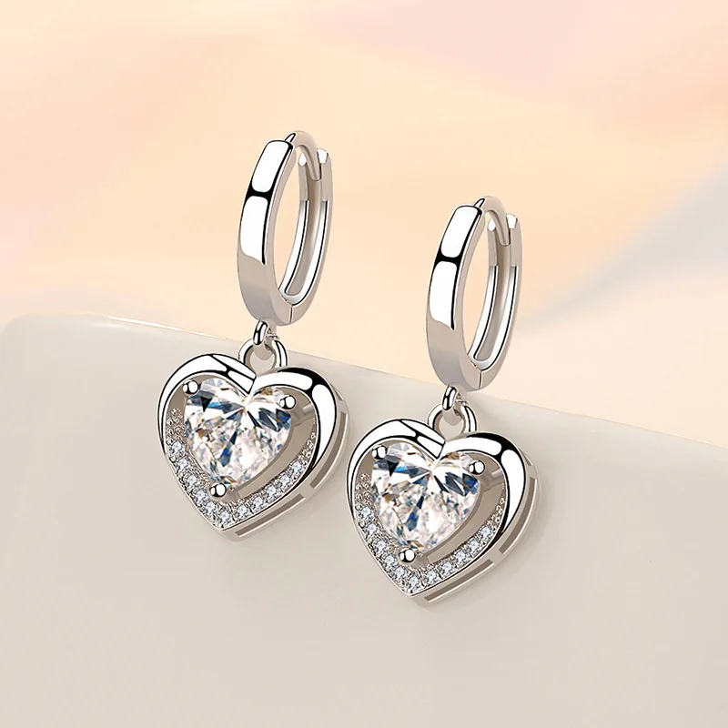 925 Sterling Silber Ohrringe mit Zirkonia-Kristall Blumen-Ohrringe Charm-Schmuck für Frauen Geschenk Verlobung Hochzeit Feiner Schmuck