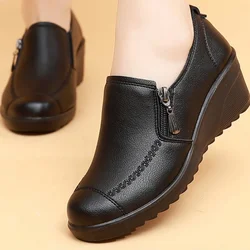 2024 New Spring Autumn Fashion Women's Wedge Casual Single Shoes Increase Wear Comfortable Chaussure Femme