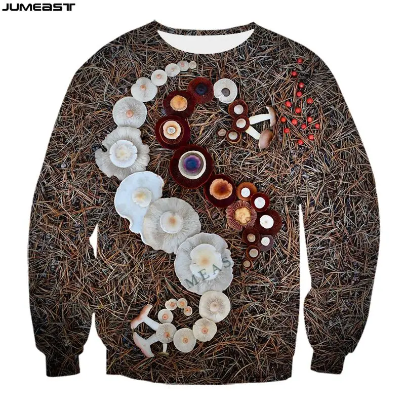 

Jumeast Y2k Men Women 3D Printed Sweatshirt Wild Mushroom Camouflage Long Sleeve Fashion HipT Shirt Sport Pullover Tops Tees