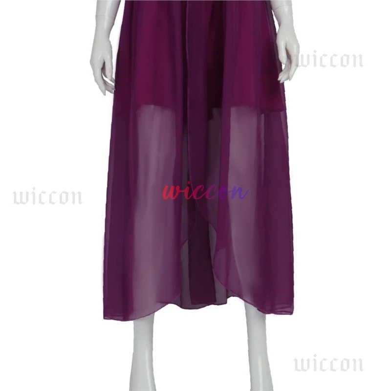 大人女性プリンセスラプンツェルコスプレ衣装クリスマス衣装女の子女性ファンシードレスパープルレースアップフラワーリングパーティードレス