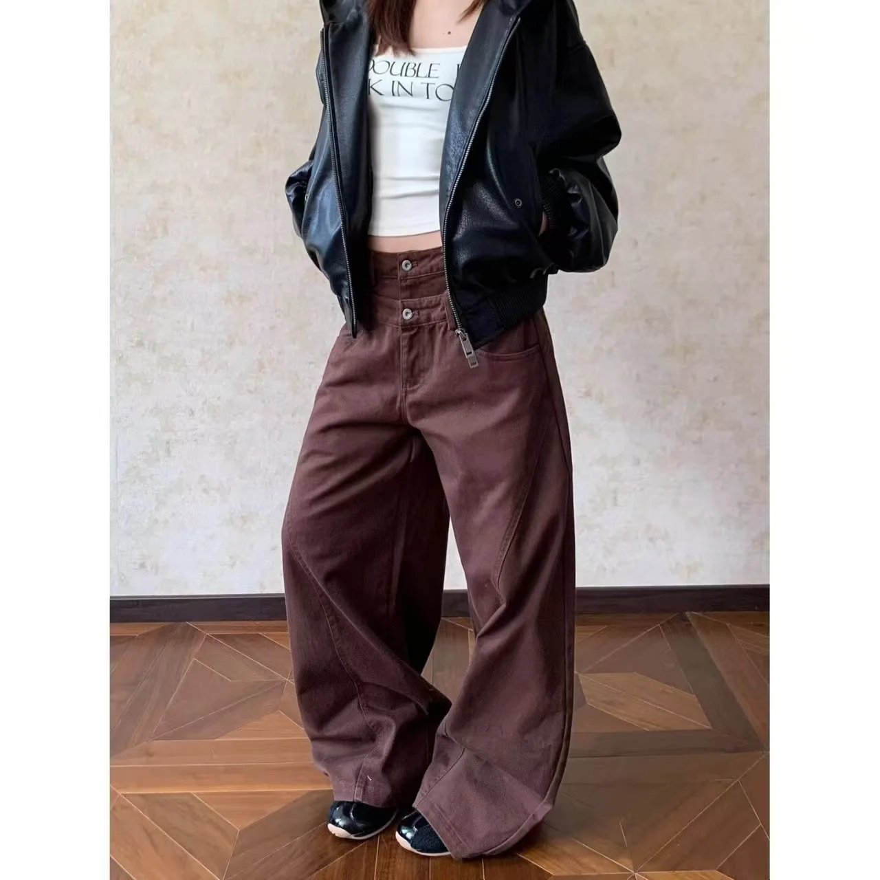 Pantalon cimaire femme pour femme Baggy Style américain été Modal aéré surdimensionné Cargo extérieur décontracté jambes larges cordons