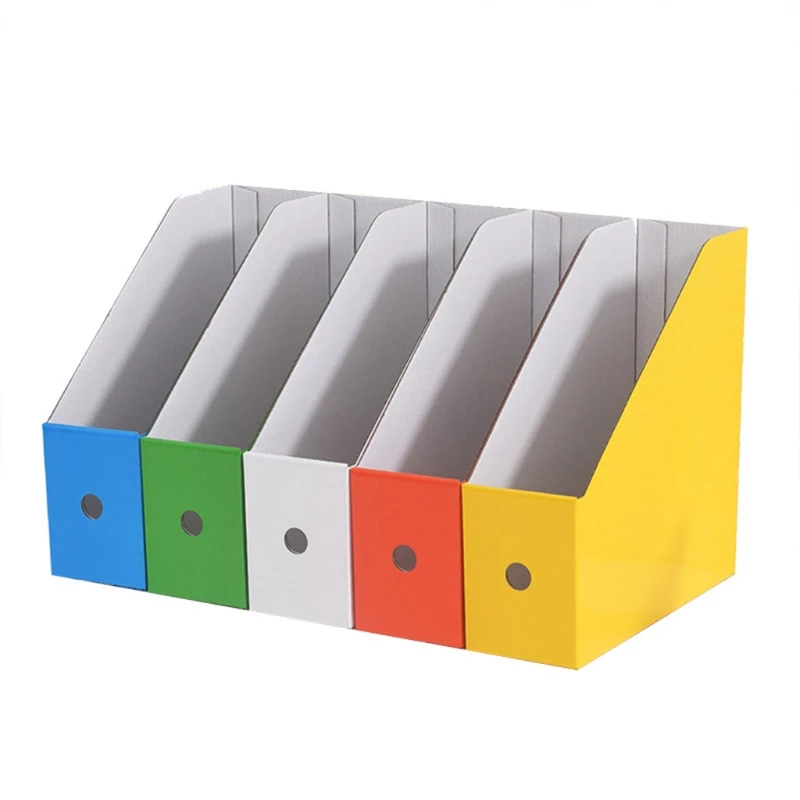 

5pcs Paper Cardboard File Magazine Holder Colorful Desk Storage Document Stand Rack for Home Office Supplies