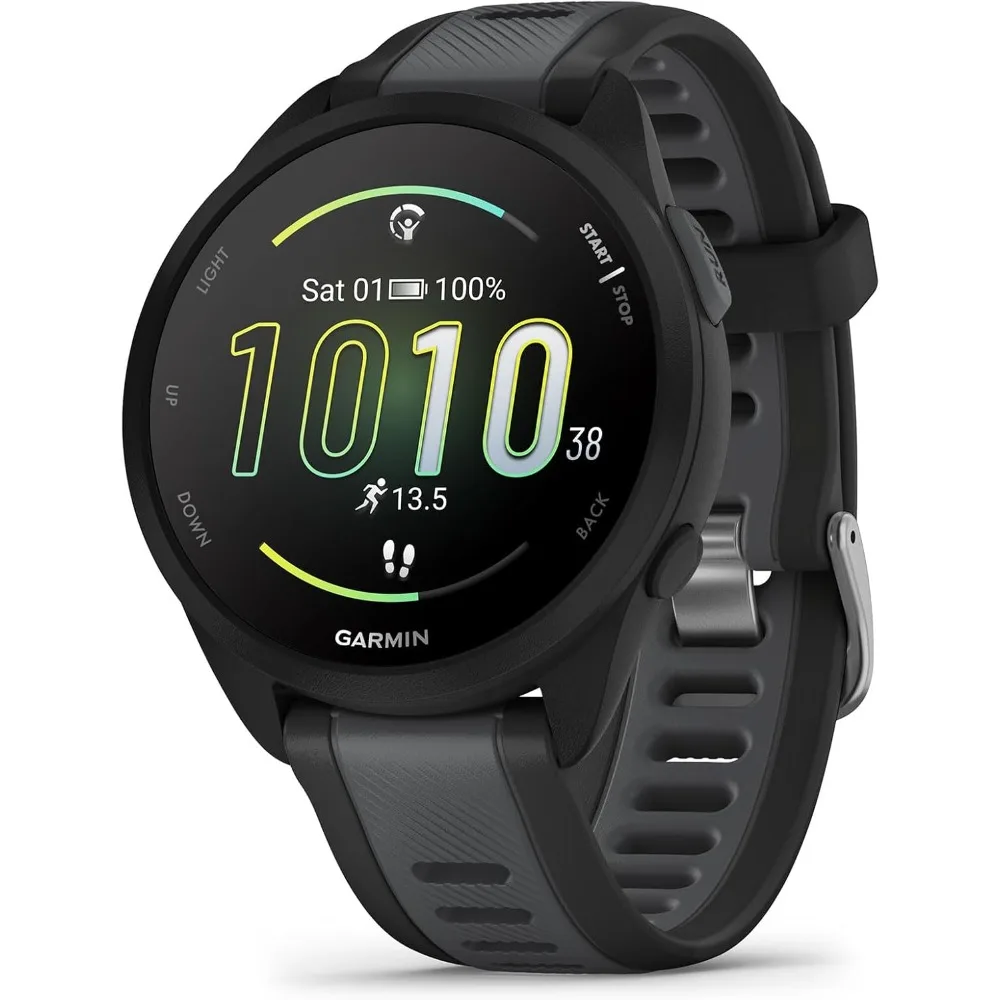 Running Smartwatch, Colorful AMOLED Display, Training Metrics and Recovery Insights, Black