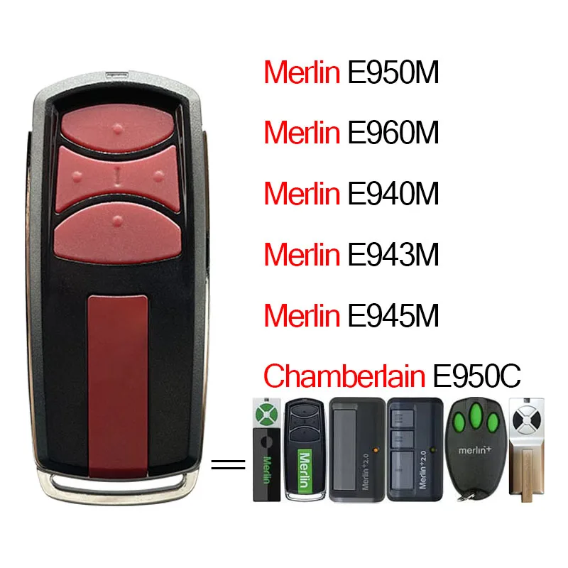 For Merlin E960M E950M E940M E943M E945M Chamberlain E950C Gate Remote Control Garage Door Opener 433.30 434.54 433.92MHz