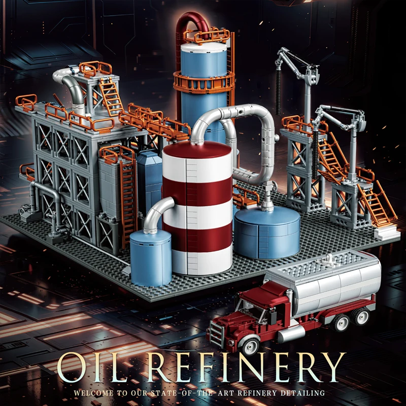 

1831PCS Oil Refinery Model Building Blocks Chemistry Storage Center Oil Laboratory Bricks Educational Toy For Kids Holiday Gifts
