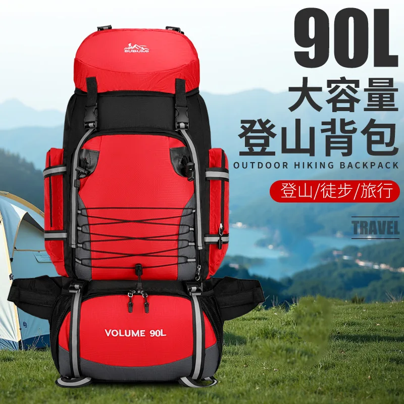 New 90 Safety Reflective Large Capacity Sports Mountaineering Bag Outdoor Travel Mountaineering Hiking Backpack Waterproof