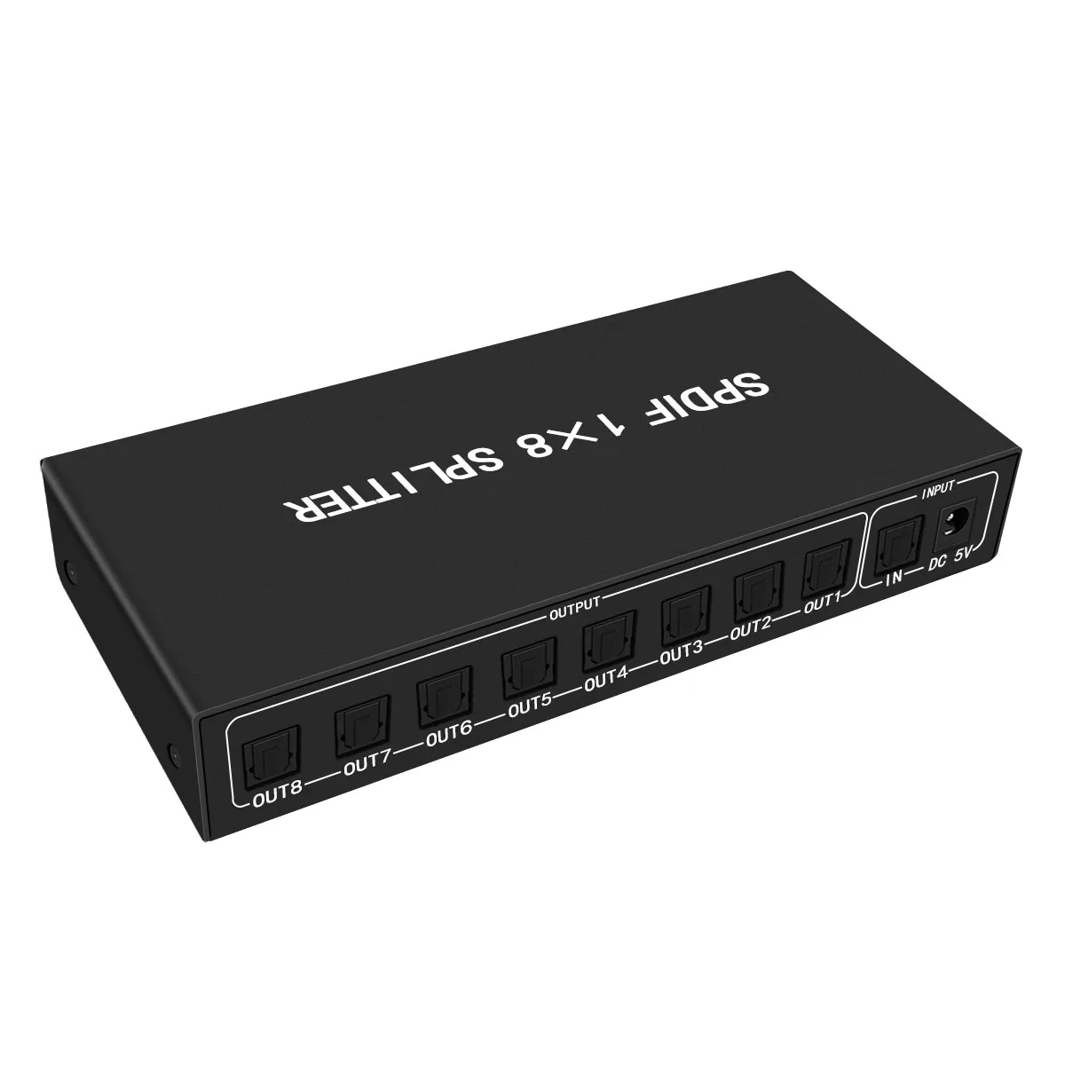 

1 in 8 Out Digital Optical Audio 1X8 Splitter Optical SPDIF Toslink Aluminum Audio Splitter for CD player audio amplifier