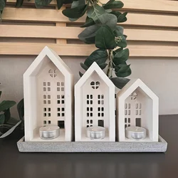 Candle House Silicone Plaster Mold Handmade DIY Drip Glue Aromatherapy Casting Mold Candlestick Home Decoration Ornaments