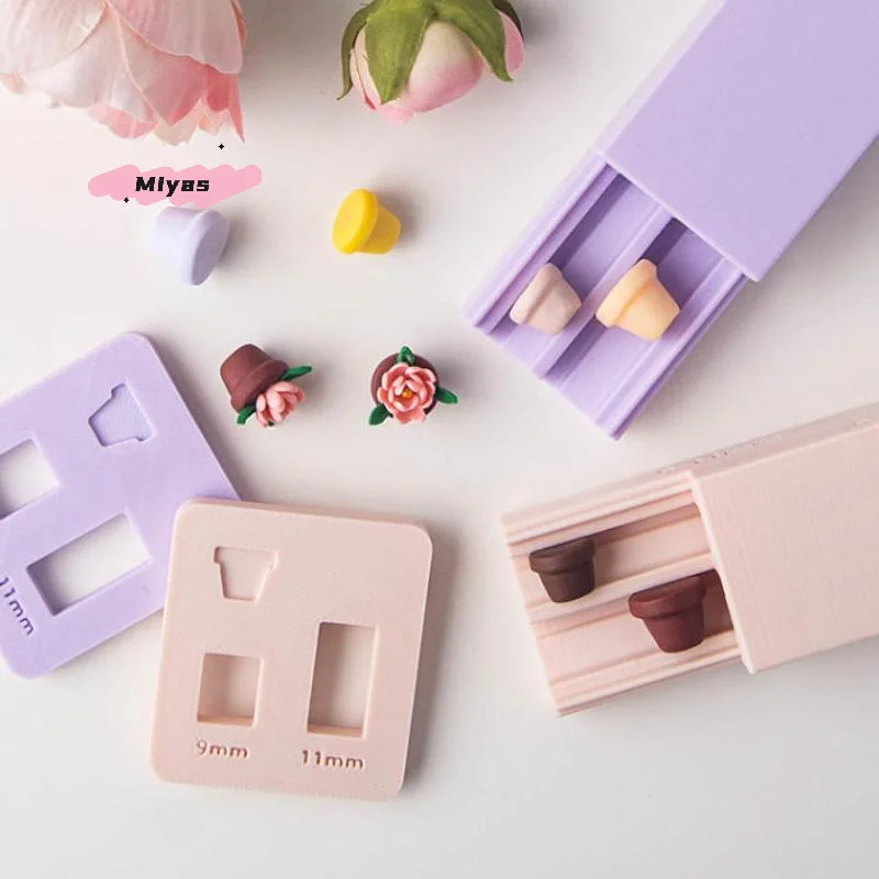 DIY بها بنفسك لينة الفخار بوليمر كلاي الزهرية حبة الأسطوانة قالب ل الطين حبة صنع الأقراط المعلقات صياغة المجوهرات