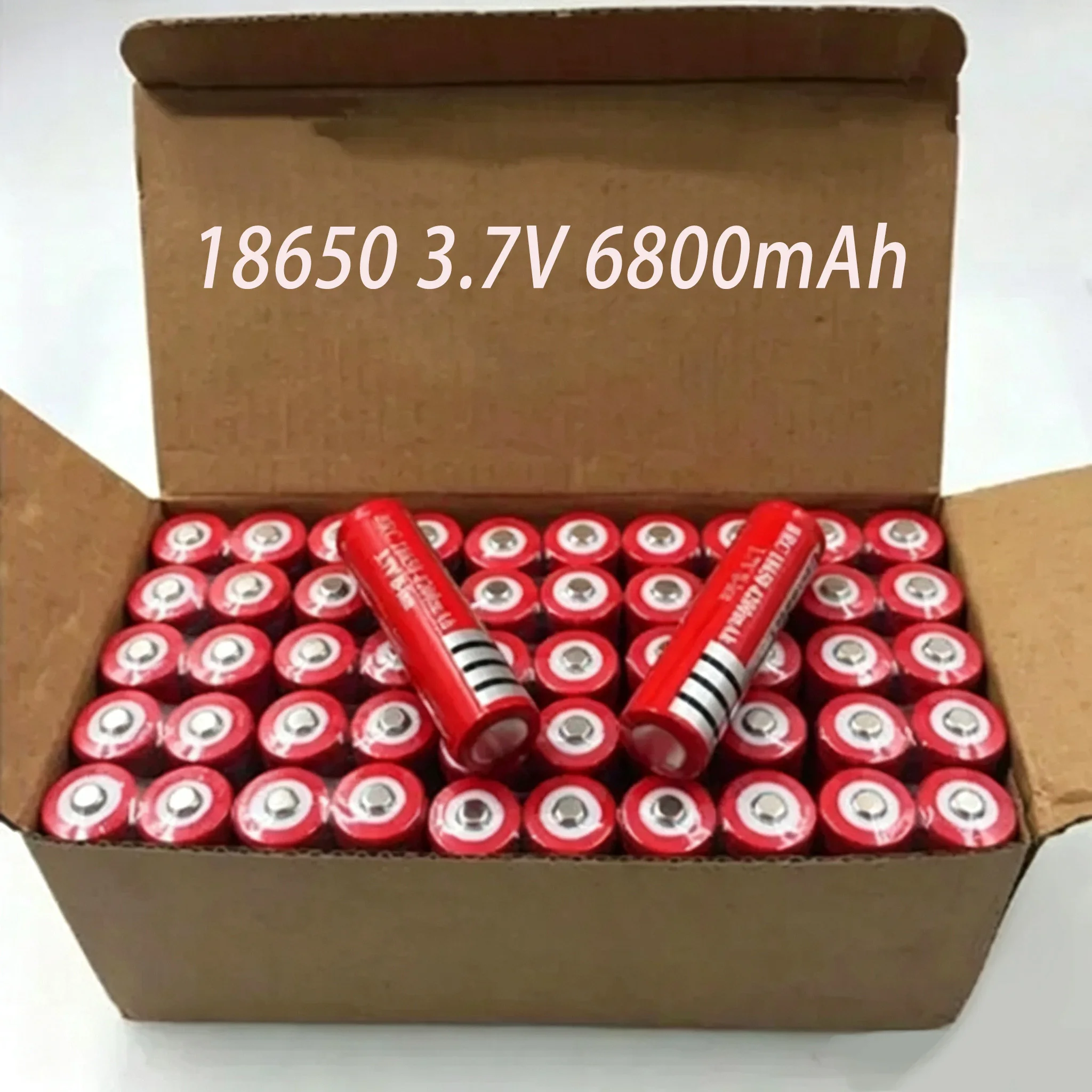 100% New Rechargable Battery 18650 3.7 V 6800mAh Battery for LED Lantern torch+USB Charger