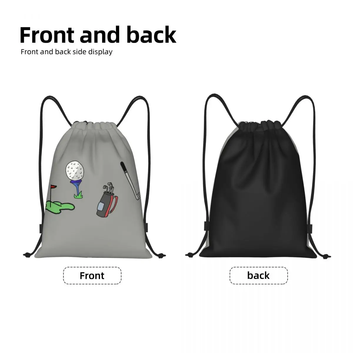 Ball Golf Drawstring Backpack Women Men Sport Gym Sackpack Foldable Sports Golfing Golfer Shopping Bag Sack