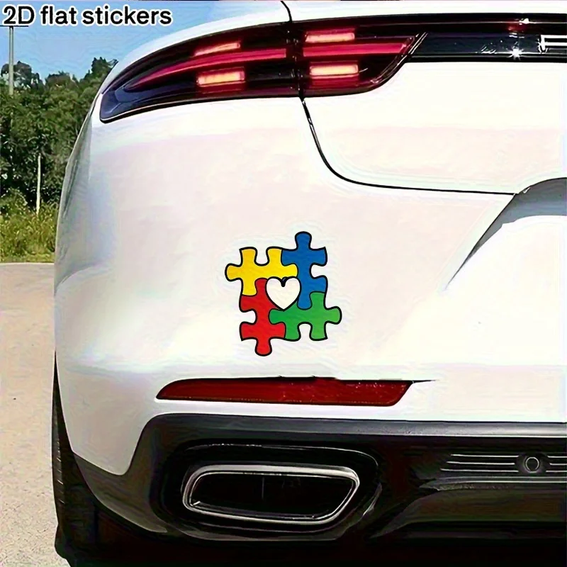 1PC Heartwarming Autism Puzzle Sticker for Laptop, Water Bottle, Guitar, Notebook - Impactful Decal to Spread Love view 5