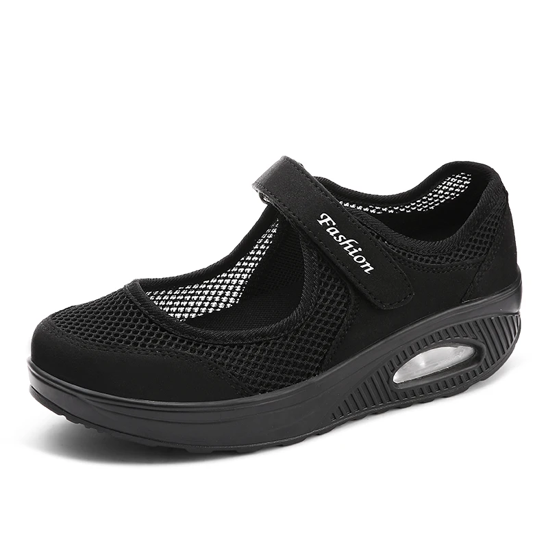 Women Mesh Flat Shoes Sneakers Platform Shoes Woman Loafers Breathable Air Mesh Swing Wedges Shoe Breathable Flats