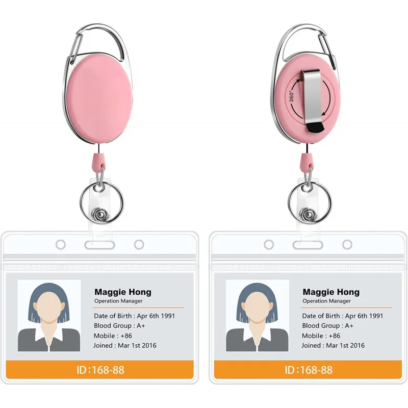 

Комплект из 2 сверхмощных выдвижных катушек для бейджей с возможностью 360° ° Поворотный зажим для ремня — держатель бейджа для ремешка — горизонтальная прозрачная идентификационная карта
