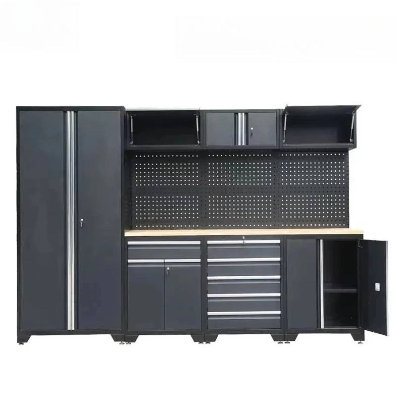 System Metal Heavy Duty Storage Garage Cabinet Garage Workstation Modular Tool Box Workbench Workshop Steel Garage Cabinet
