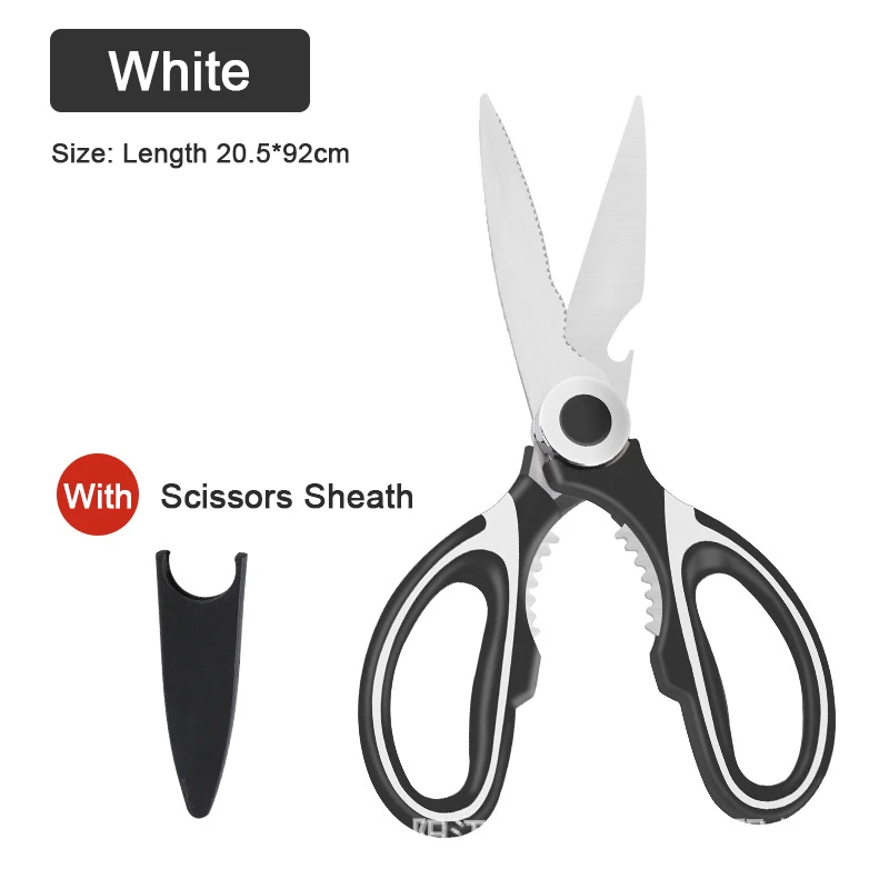 XITUO Multifunctional Chicken Bone Scissors Shear Meat Bone Scraping Fish scales Open Bottle Cap Seafood kitchen Tool Scissors