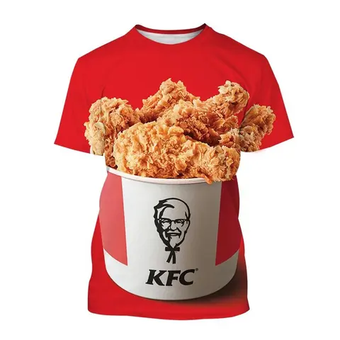 Sommer mode neue k f c Shirt 3D-Druck Männer und Frauen T-Shirt lässig kfc Grafik Charakter Druck T-Shirt 100-6xl