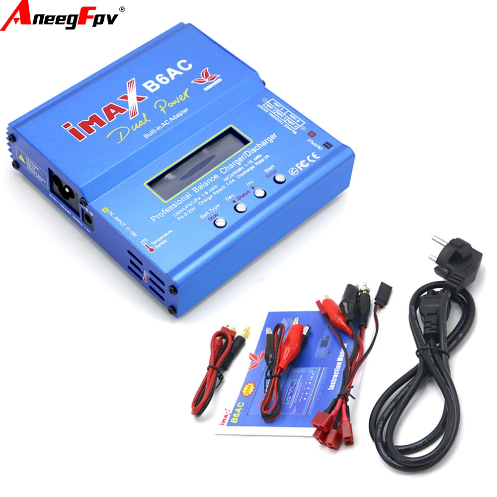 iMAX B6AC 80W 6A Lipo Battery LCD Display Lipo Battery Balance Charger for RC Models Li-ion LiFe Nimh Nicd PB Lipo Battery Charg