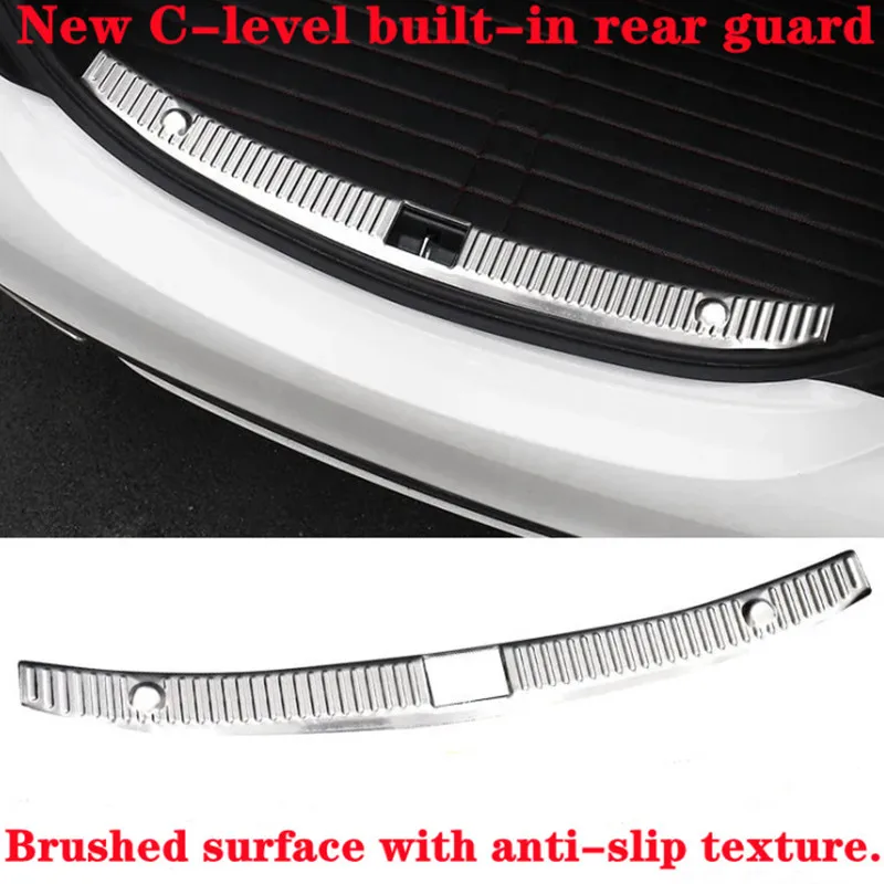 Car Stainless Rear Bumper Protector Trunk Door Plate Cover Trim For Mercedes Benz C-Class W205 C200L 260L 2015-2021