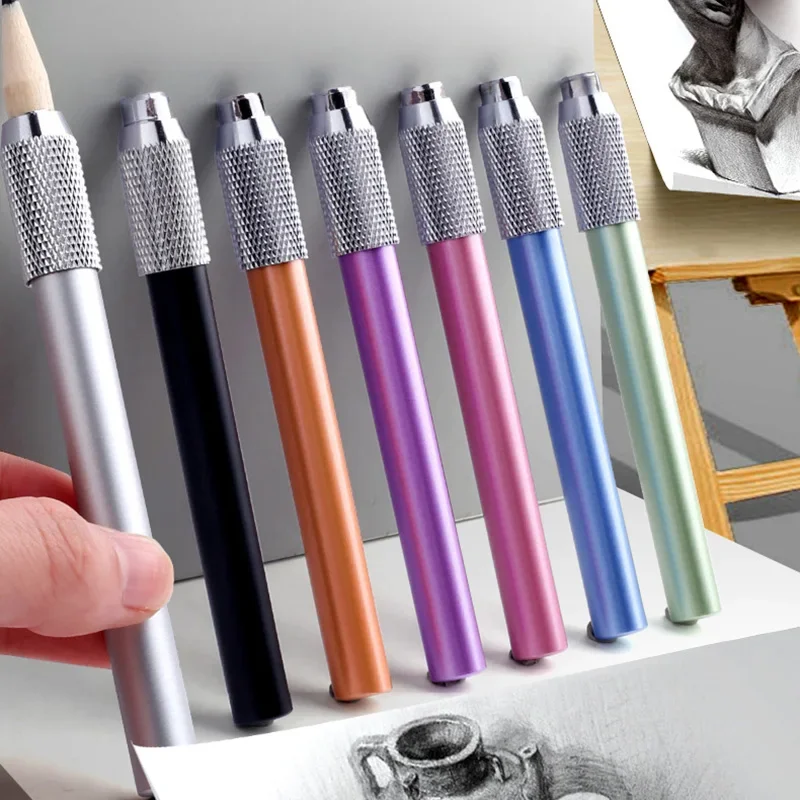 3/4/5/6/7/8pcs /set Pencil Extender Holder Adjustable Dual Head/ Single Head Sketch School Painting Art Writing Tool