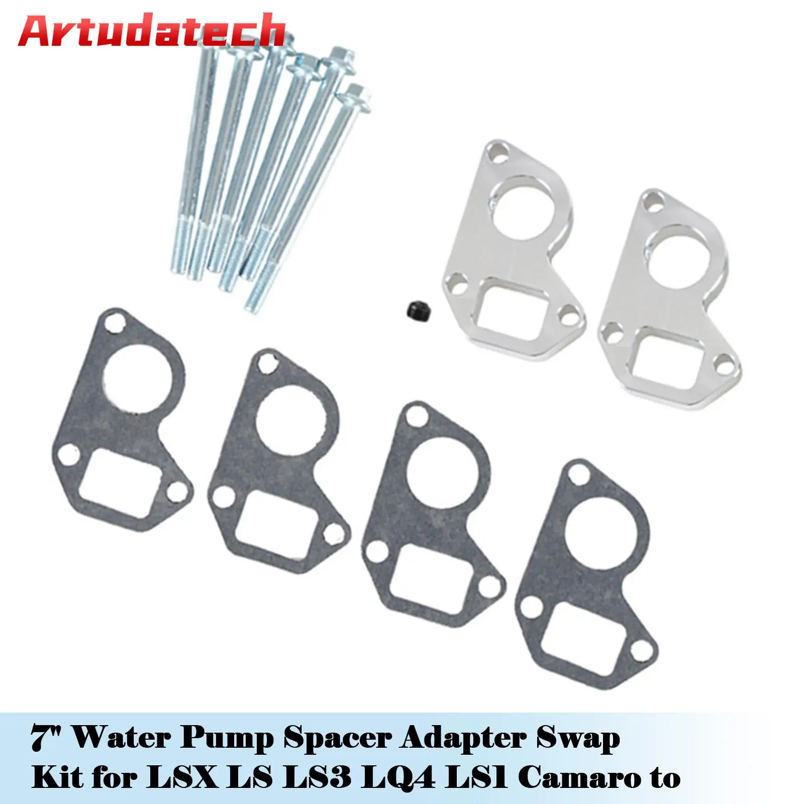

Artudatech 7 "прокладка адаптера водяного насоса, комплект замены для LSX LS LS3 LQ4 LS1 Camaro для грузовиков, автомобильные аксессуары