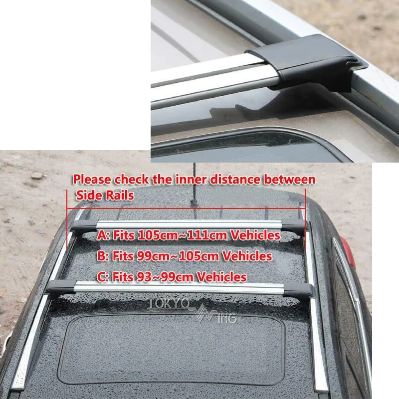 Car Roof Rack Bar Cross 99-105cm Pair Universal Cargo Luggage Kayak Ceiling for Lexus Toyota LC100 Land Cruiser 200 Prado ...