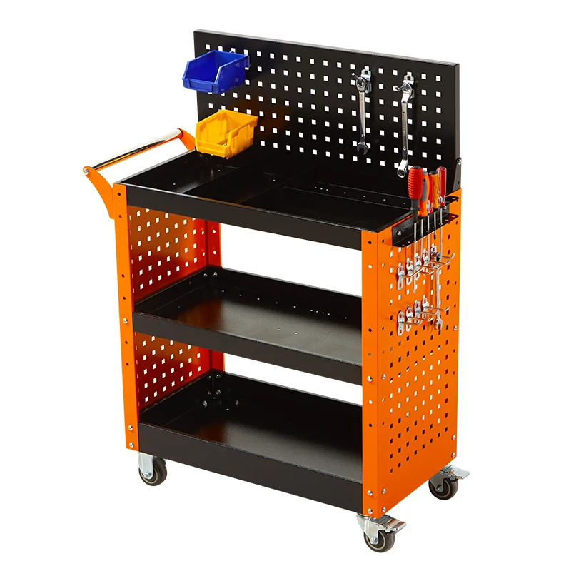Tool trolley Auto repair Drawer multi-functional workshop maintenance Three-layer mobile thickened storage rack