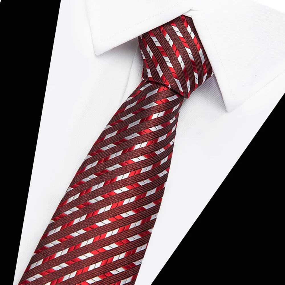 2023 New Style Wholesale Silk 7.5 cm Tie Gravatas Necktie Suit Accessories Men Red Solid Fit Business Wedding Workplace