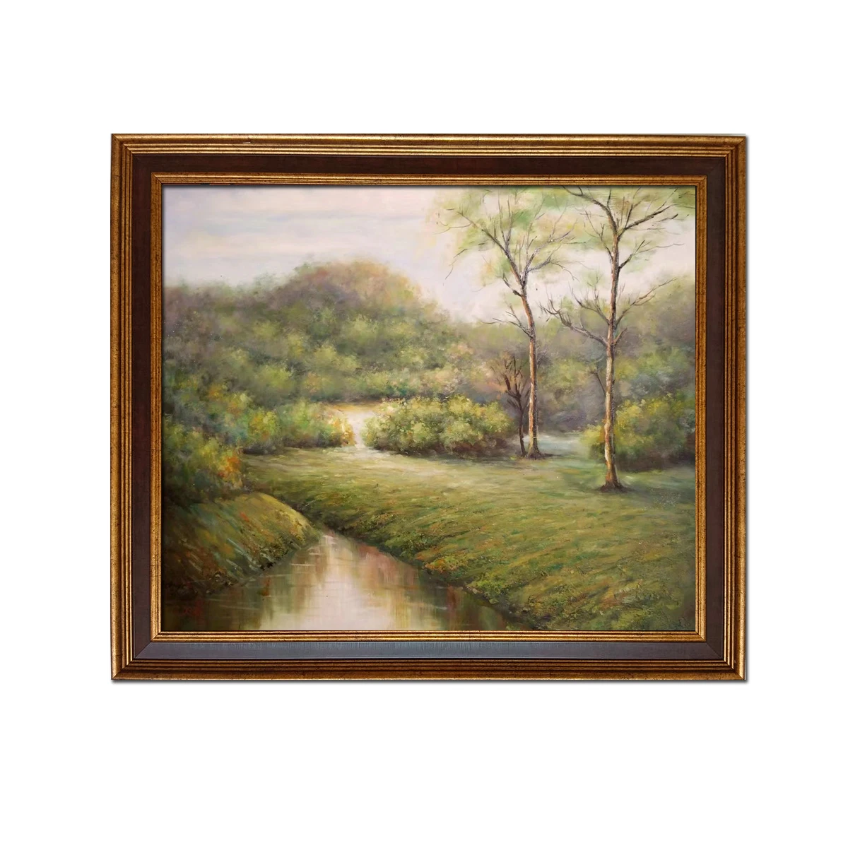 

Golden Framed-Modern Hand painted IMPRESSIONISM Classical Landscape Oil Painting on Canvas Wall Art Home Decor