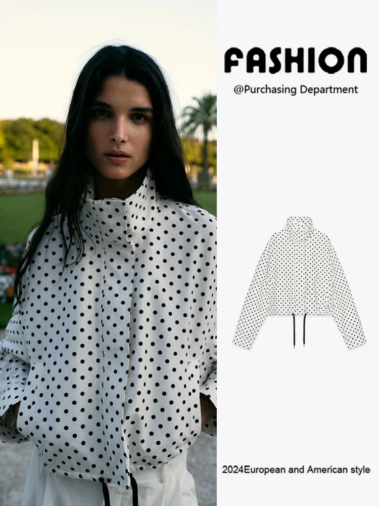 

Новое летнее женское модное универсальное комфортное пальто из ткани в горошек с длинными рукавами, этнический сценический костюм, верхняя одежда 2025 года