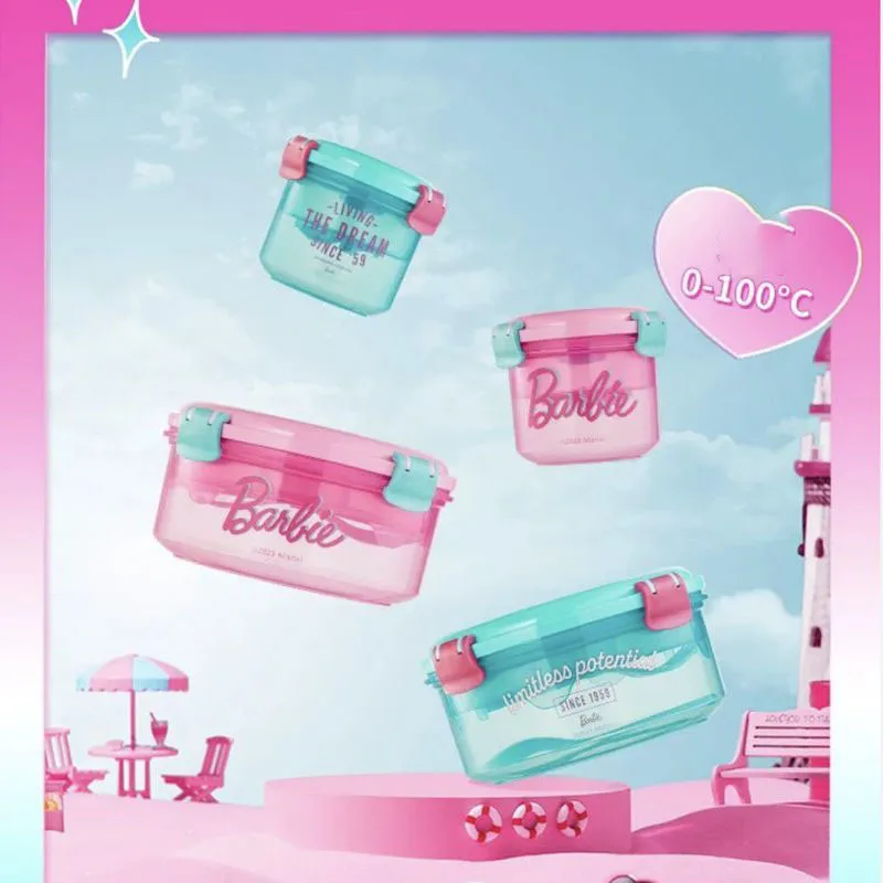 

Miniso Барби 65 Юбилейная сияющая серия Салатница Милая портативная большая коробка бэнто коробка для хранения фруктов игрушки для девочек Подарки