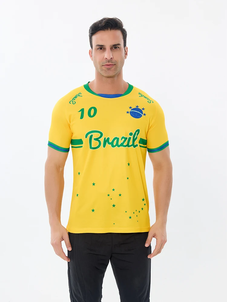

Suruida New Arrivals Brazil Soccer Jersey No.10 Top Quality Football Shirt Fashion Unique Brazil's Sports Shirt for Men