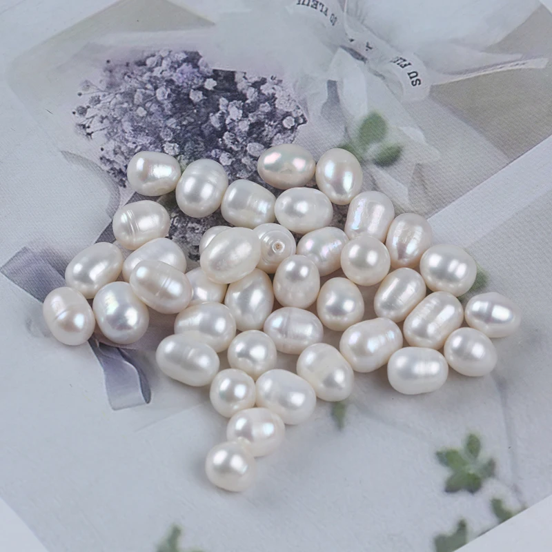 Wholesale AA Grade 8-9mm White Color Rice Shape Freshwater Pearl Loose Beads