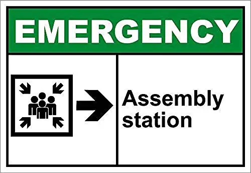 Assembly Station Right Emergency Wall Poster Tin Sign Vintage BBQ Restaurant Dinner Room Cafe Shop Decor
