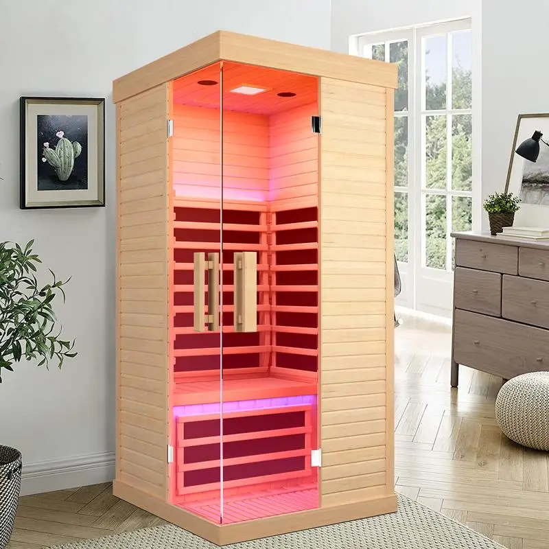 

Canadian Hemlock Sauna Room for Single Use - Cozy Home Spa Experience