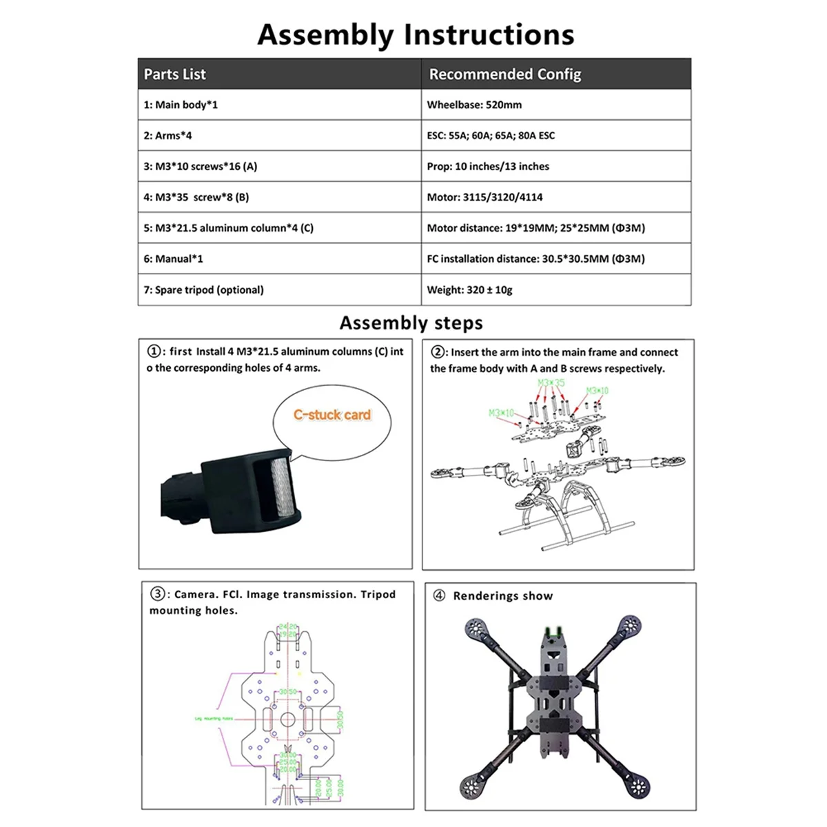 13inch FPV Racing Drone Frame Carbon Fiber Quadcopter FPV Freestyle Frame for Enhanced Flight Stability & Performance