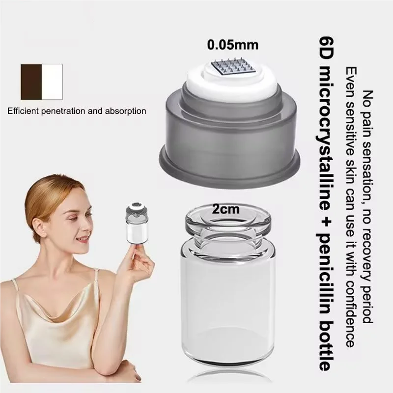 New Microneedle Serum Applicator Round Nano 6D Silicone Stamp 0.05mm Serum Applicator Essence Introducer Beauty Skin Care Tool